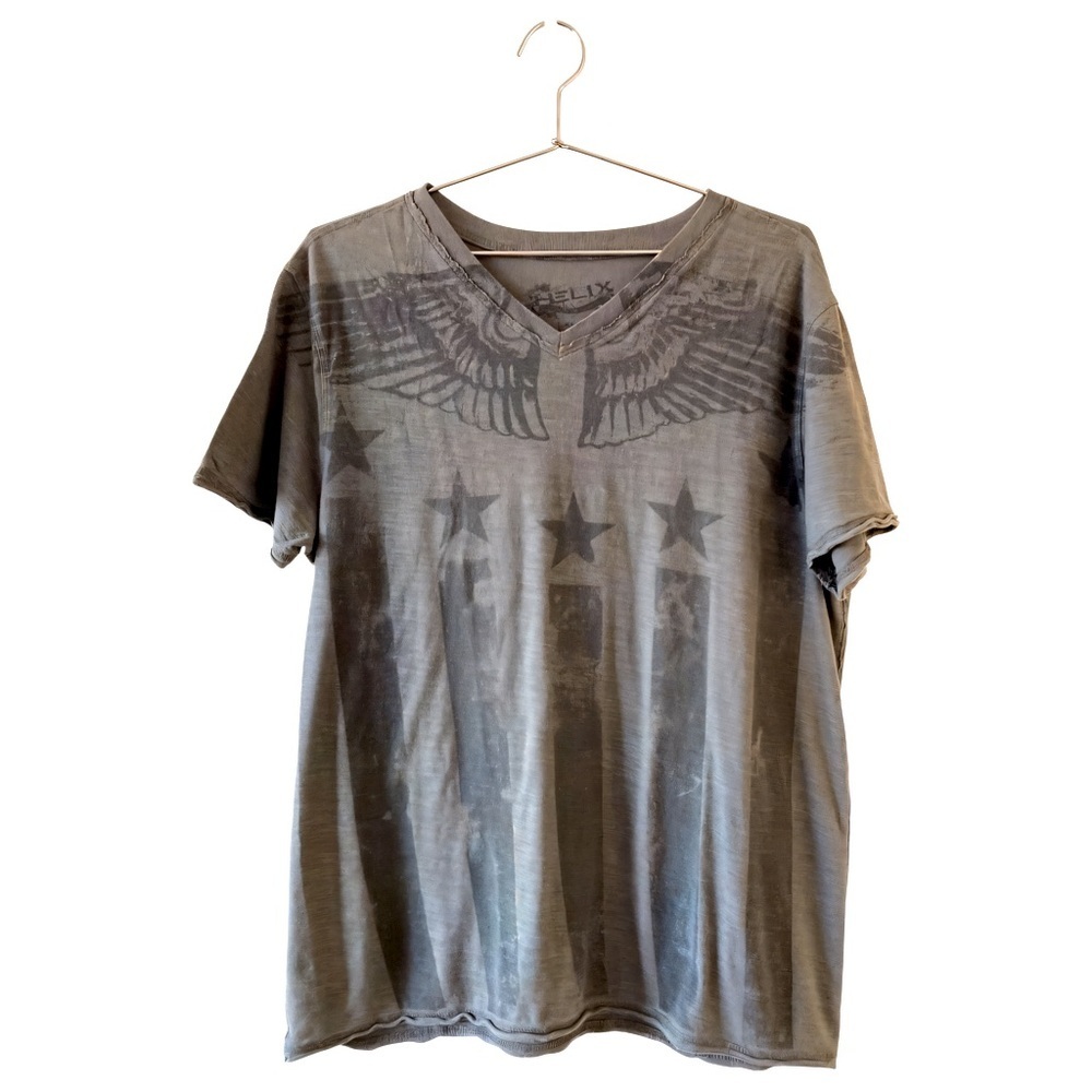 Y2K Tee Angel Wings Helix Graphic Tee | Men’s Large Alt Rocker Style Y2K - Picture 5 of 7